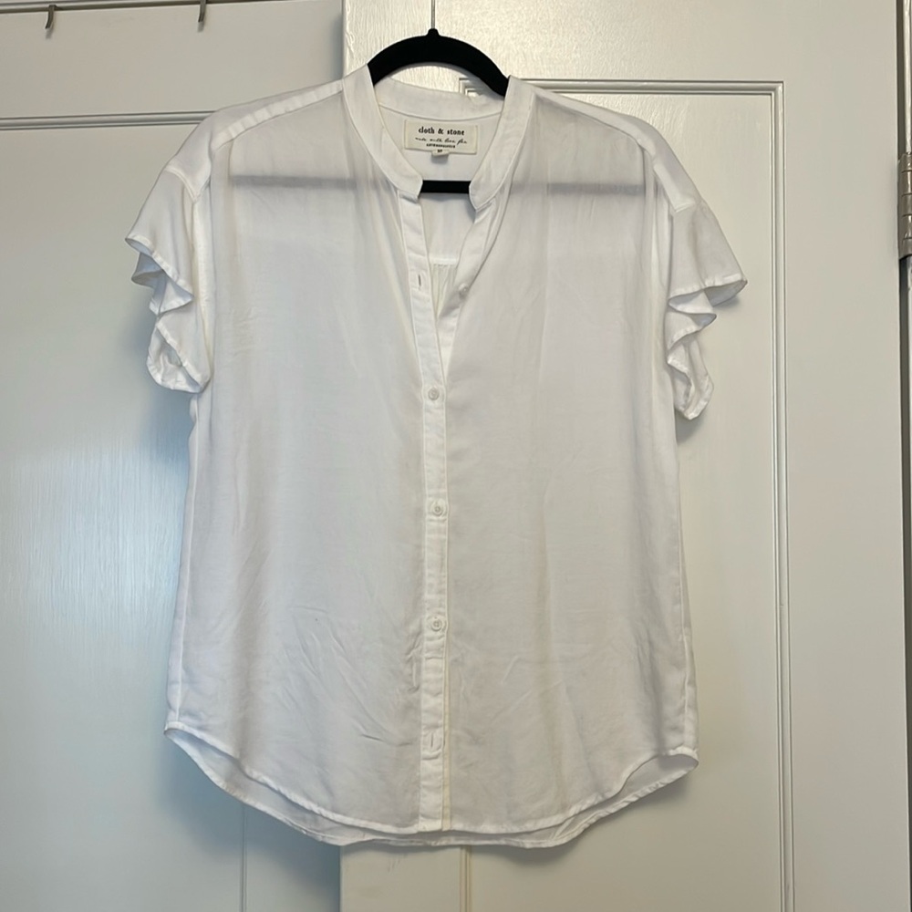 Anthropologie white blouse top